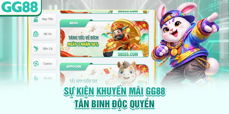 Sự kiện khuyến mãi GG88 tân binh độc quyền